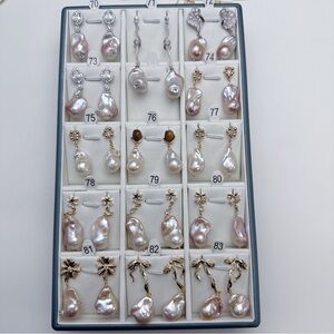 0315 New Unlisted Flame Ball Pearl Earrings